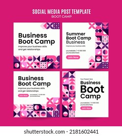 Modern Geometry - Bootcamp Web Banner for Social Media Square Poster, banner, space area and background