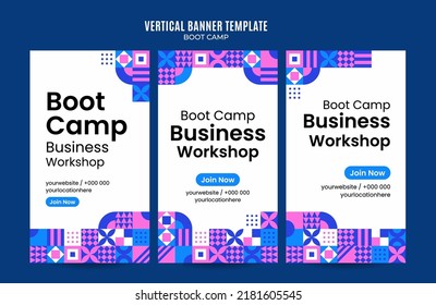 Modern Geometry - Bootcamp Web Banner for Social Media Vertical Poster, banner, space area and background