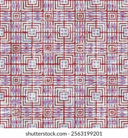 Modern Geometry and decor repeat pattern on a creative texture surface with High-definition,purple Background of Thai style fabric pattern