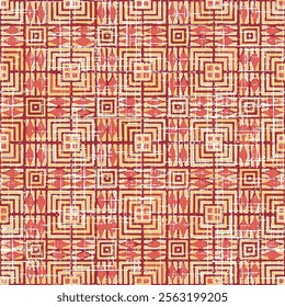 Modern Geometry and decor repeat pattern on a creative texture surface with High-definition, red Background of Thai style fabric pattern