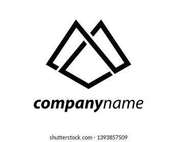 modern geometry logo double mountain.