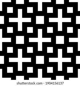 Modern geometry pattern, black and white abstract background, trendy print, monochrome retro texture.