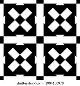 Modern geometry pattern, black and white abstract background, trendy print, monochrome retro texture.
