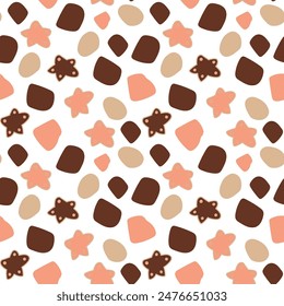 Modern Geometry seamless patter. Seamless vector texture with cut out shapes. Playful background in retro style with different forms and shapes