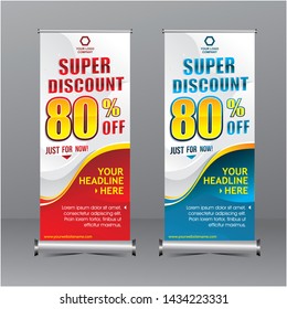 modern geometry standing banner template super special offer sale discount