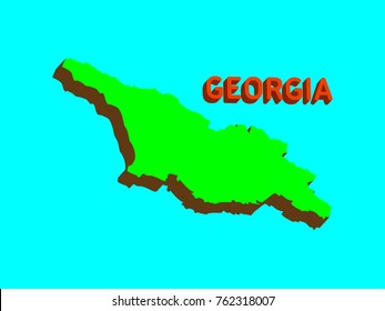 Modern Georgia 3d Map on blue background.Vector illustration EPS 10