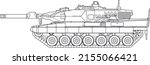 Modern German Leopard 2A5 main battle tank of Germany. Detailed vector image, side view