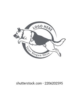 Modern German Shepherd dog logo - Isolated outlined vector illustration