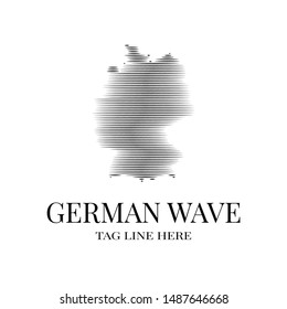 modern german wave logo template designs vector illustration simple