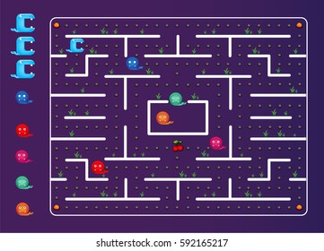 Modern Germs Monster Maze Video Game User Interface