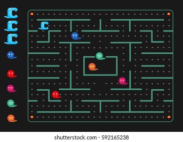 Modern Germs Monster Maze Video Game User Interface