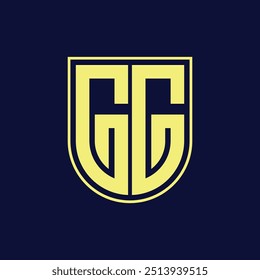 Moderno GG Shield Monograma Design de logotipo