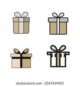 Modern Gift Box Icon for Special Offers, Sales, and Giveaways.