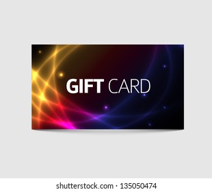 Modern gift card template - abstract plasma background