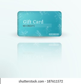 Modern gift card template vector with reflection