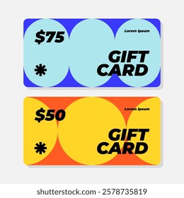 Modern Gift Card Templates 50 75 Designs Colorful Circles Abstract Background
