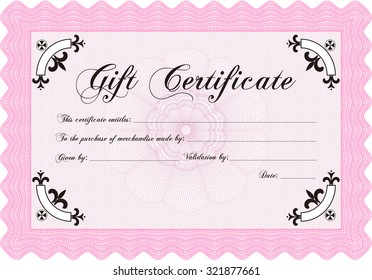 Modern gift certificate. Detailed.Printer friendly. Excellent complex design. 