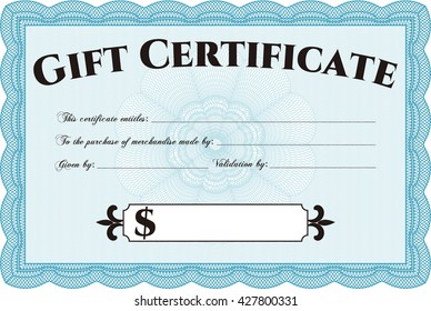 Modernes Geschenkgutschein. Mit hochwertigem Guilloche-Muster. Anspruchsvolles Design.