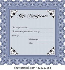 Modern gift certificate. With quality background. Detailed.Artistry design. 