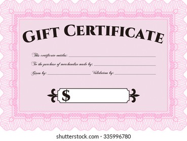 Modern gift certificate. With quality background. Detailed.Artistry design. 