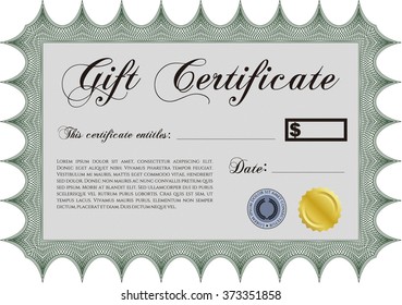 Plantilla moderna de certificado de regalo. 