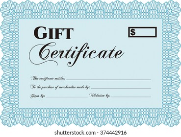 Plantilla moderna de certificado de regalo. 