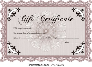 Modern gift certificate template. 