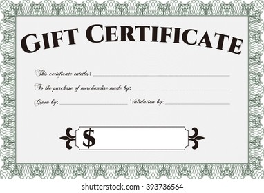 Modern gift certificate template. 