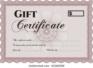 Modern gift certificate template. 
