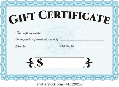 Modern gift certificate template. 