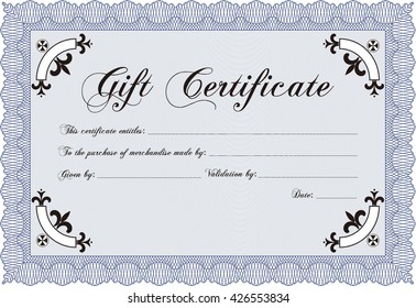 Plantilla moderna de certificado de regalo. 