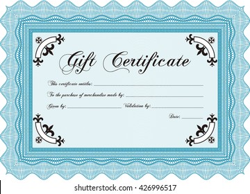 Plantilla moderna de certificado de regalo. 