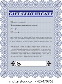 Modern gift certificate template. 