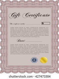 Modern gift certificate template. 