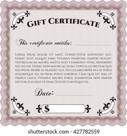 Modern gift certificate template. 