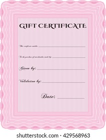 Plantilla moderna de certificado de regalo.