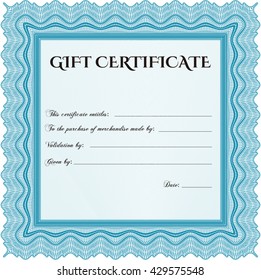 Plantilla moderna de certificado de regalo. 