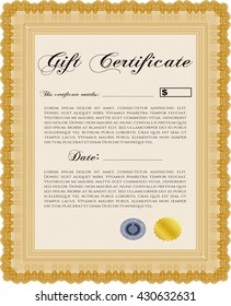 Modern gift certificate template. 