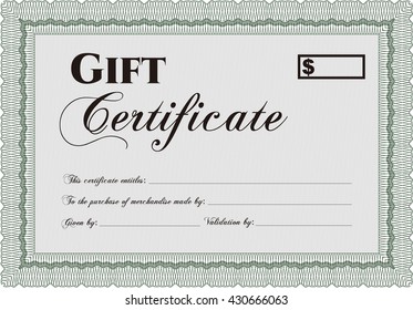 Modern gift certificate template. 