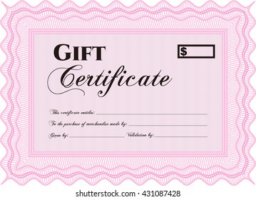 Plantilla moderna de certificado de regalo.
