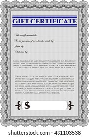 Modern gift certificate template. 