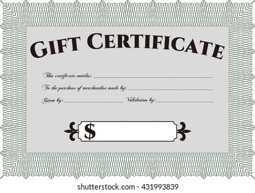 Modern gift certificate template. 