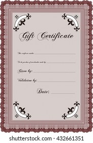 Modern gift certificate template. 