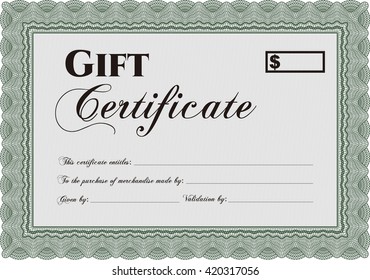 Moderne Geschenkgutscheine. Mit hochwertigem Guilloche-Muster. Anspruchsvolles Design. 