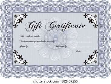 Modern gift certificate template. Sophisticated design. 