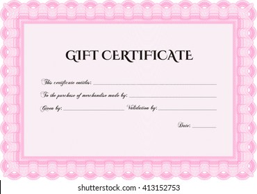 Modern gift certificate template. Sophisticated design. 