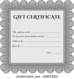 Modern gift certificate template. Sophisticated design. 