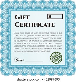 Modern gift certificate template. Sophisticated design. 