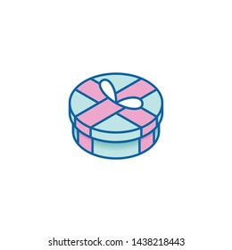 Modern Gift Icons Isometric 3d for electronic commerce store all company shopping business internet with high end look