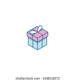 Modern Gift Icons Isometric 3d for electronic commerce store all company shopping business internet with high end look